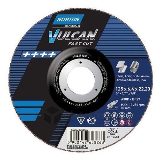 Диск зачистной Norton Vulcan C30R T27 125х6.4х22.23
