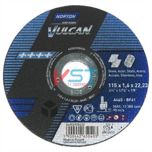 Диск отрезной Norton Vulcan Т41 180х22.23х1.6 для металла