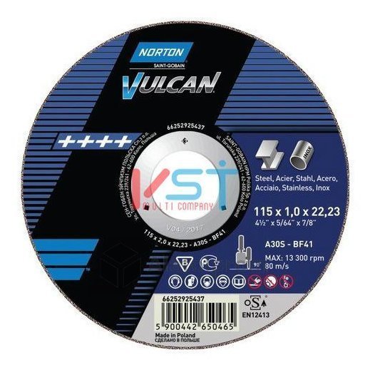 Диск отрезной Norton Vulcan Т41 125х22.23х3.0 для металла