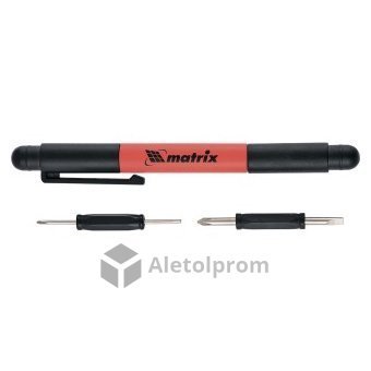 Ручка-отвертка Matrix с комбинированными битами для точных работ, PH0, PH000; SL 1.5, SL3 CrV