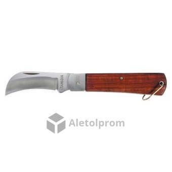 Нож Sparta складной, 200 мм, загнутое лезвие, деревянная ручка