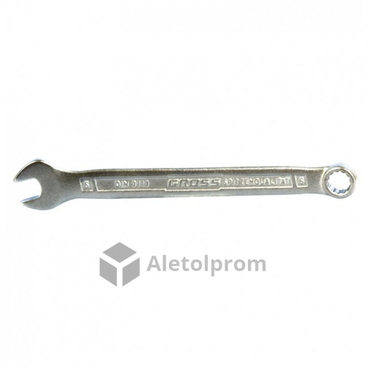 Ключ комбинированный Gross, 6 мм, CrV, холодный штамп