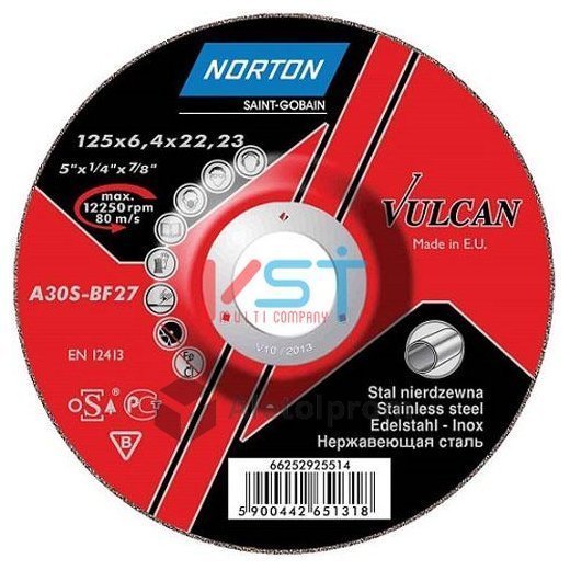 Диск отрезной Norton Vulcan Inox T41 180х22.23х2.5 для нержавеющей стали