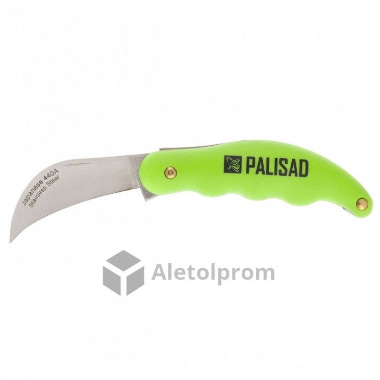 Нож садовый Palisad, 170 мм, складной, изогнутое лезвие, пластиковая эргономичная рукоятка